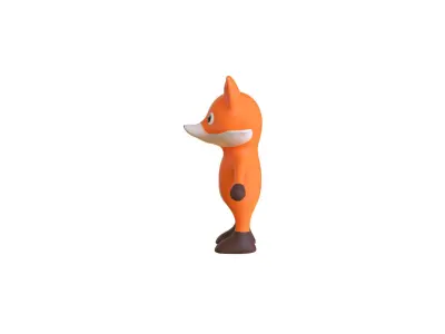 High-Quality 3D Cute Fox for Games  Low-poly 3D model