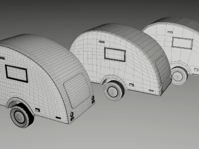 Small Caravan Trailer Low-poly 3D model