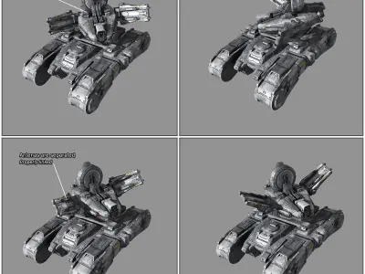 SF Medium Tank Radar MK7 Low-poly 3D model
