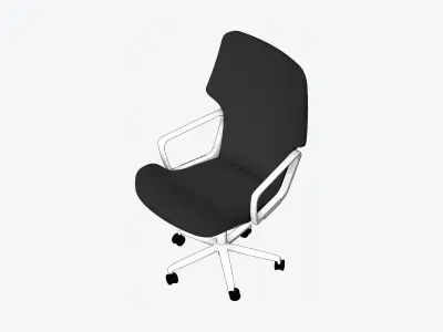 Chair - Office - Worksmart - High Back - Castors Low-poly 3D model