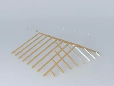 Industrial detail roof made of wooden planks Free 3D model