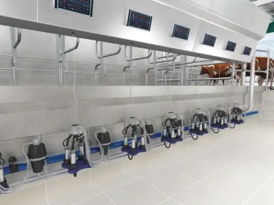  Realistic Parallel Milking Parlor 