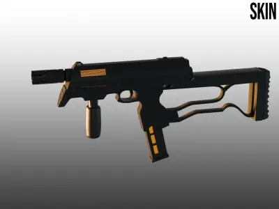 MP9 - Low Poly - custom design with 4 texture variations Low-poly 3D model