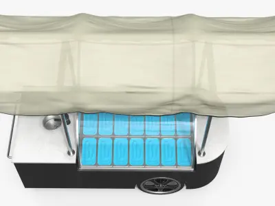  Mobile Ice Cream Display Cart Black 
