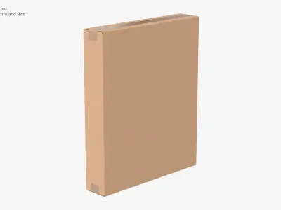 Cardboard Box 50x10x60 Closed 3D model