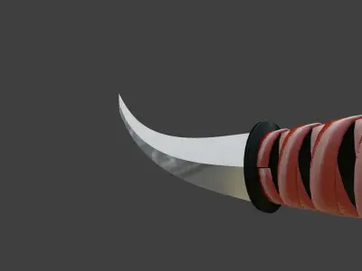 Katana Samurai Sword Low-poly 3D model 3