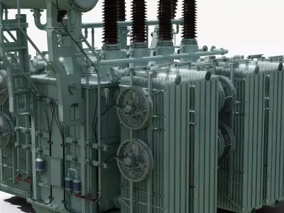 High Voltage Power Distribution Transformer Low-poly 3D model purchase