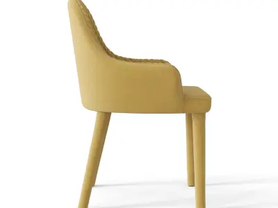 Quilted Dining Chair Low-poly 3D model