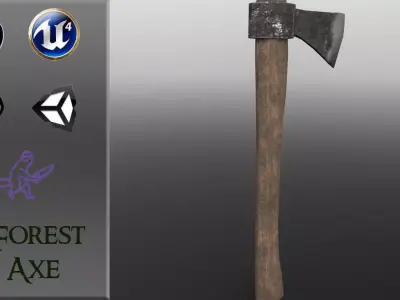 Forest Axe GR-LowPoly Low-poly 3D model