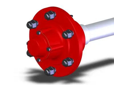 Axle shaft  hub wheel 900x153 Free 3D model