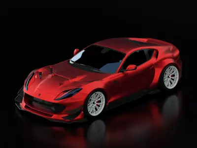 Ferrari 812 - Red 3D model  Free 3D model