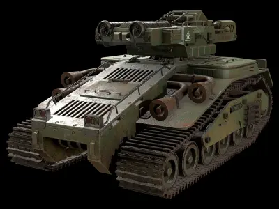 Tank Concept - 3 - Green 3D model