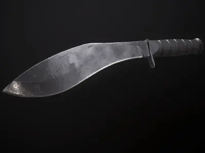 Kukri Knife for Game Low-poly 3D model