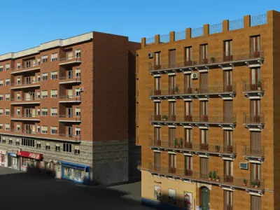 Building Collection 69-72 Low-poly 3D model