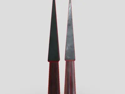 Arrowhead 6 pair of metal thorns Low-poly 3D model