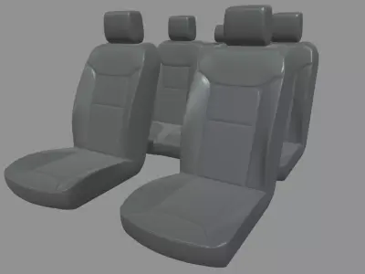 Car Seat 014 Low-poly 3D model
