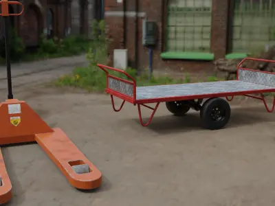 trolley asset pack Low-poly 3D model