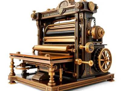 Antique Printing Press model pack Low-poly 3D model