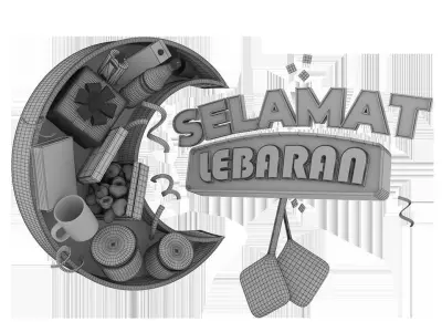Eid Mubarak Icon Free 3D model