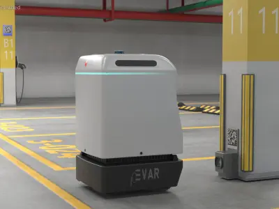 EVAR Parky Charging Robot Rigged 3D model