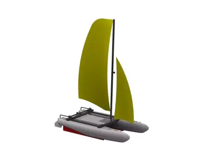 Catamaran sailboat Free 3D model