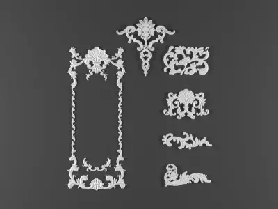 free 6 ornamental classic decoration 3d model kitbash vol 29 Free 3D model