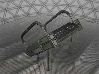 Sci-Fi Stairs - 8 - Green Version  Low-poly 3D model