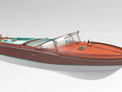 Riva Aquarama 1960 Wooden Speedboat  - Detailed 3D model