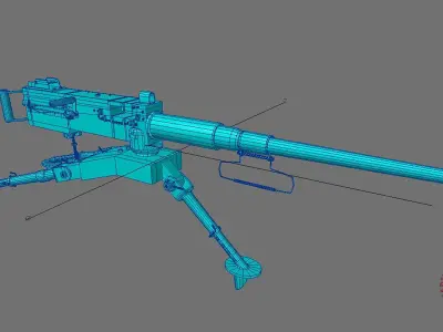 M2 Browning Low-poly 3D model purchase