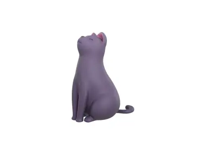 Sitting Cat 001 3D model