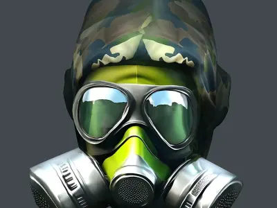 Helmet 3d model military combat Military Low-poly Low-poly 3D model get