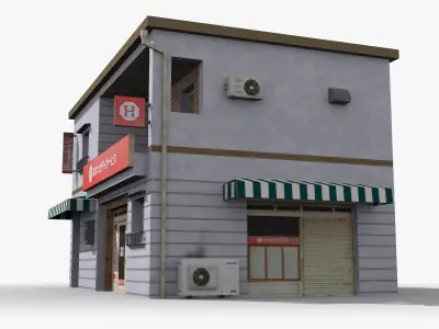 Japanese House x6 Low-poly 3D model