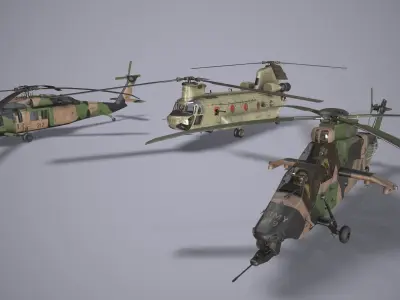 Australian Army Helicopters Collection Low-poly 3D model