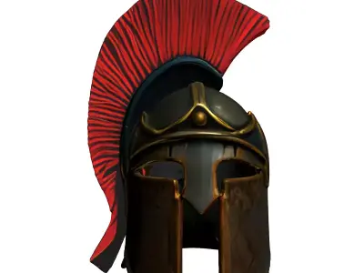 Ancient Greek Spartan Helmet Low-poly 3D model
