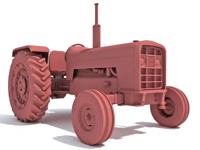 Detailed Classic Tractor 3D model