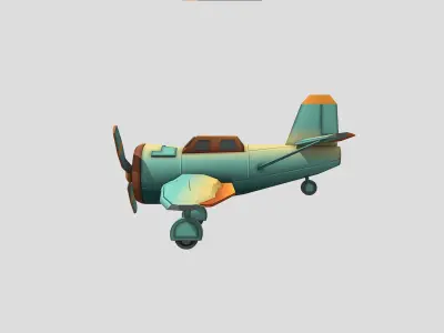 Simple Plane  Low-poly 3D model