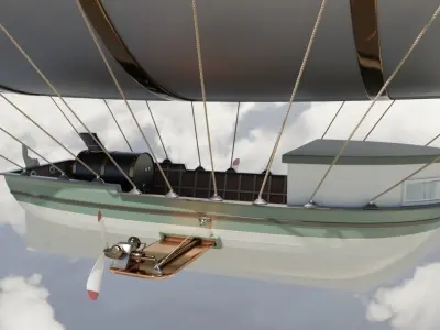 Steampunk airship  3D model