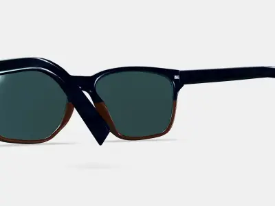 Barkley Low Bridge Fit Sunglasses in Antique Shale Fade 3D model