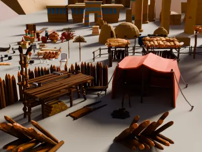 Egypt Low Poly Asset Pack Low-poly 3D model