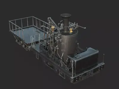 Old style steam locomotive grasshopper 3D model