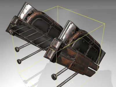 Futuristic Stairs - 21 - Rusty Textures Low-poly 3D model