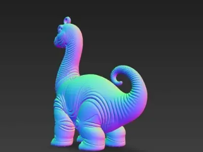 Cute Long Neck Dinosaur Keychain 3D Printable Stylized Figure 3D print model