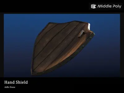 Medieval Shield Low-poly 3D model 2