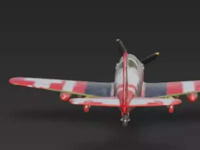Christmas Fighter Plane 3D Model Festive Aircraft Prop Low-poly 3D model