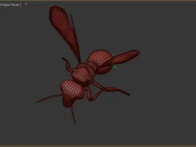 Mechanical Yellow Jacket Wasp Low-poly 3D model