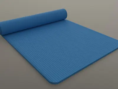 PBR Yoga Mat - Blue Light Low-poly 3D model