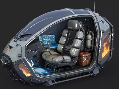 Spacecraft Cockpit 2 High Detail 3D model