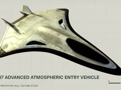 Sci-Fi X-107 Advanced Atmospheric Entry Vehicle 3D Model Low-poly 3D model