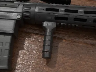 Foregrips rifle grips Low-poly 3D model