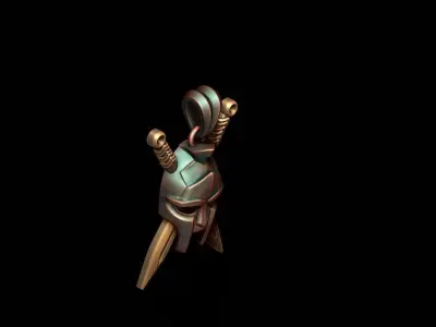 Helmet sword pendant 3D print model